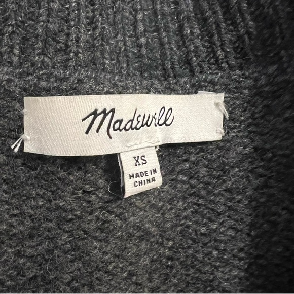 Madewell Starry Night Pullover Sweater Charcoal Grey Wool Cropped Crewneck XS - Picture 7 of 12